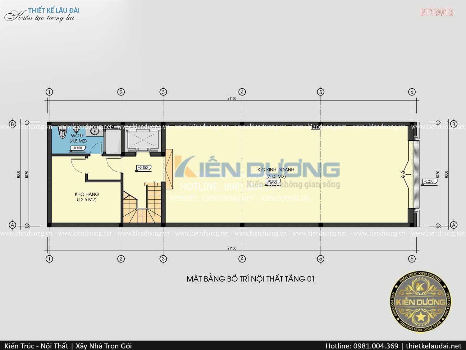 Nhà phố để ở và kinh doanh 4 tầng BT18012